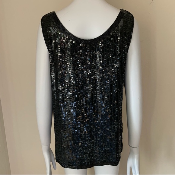 Vintage 100% Silk Sequins Beaded Sleeveless Top by Judith Ann Creations Formal - Picture 9 of 11